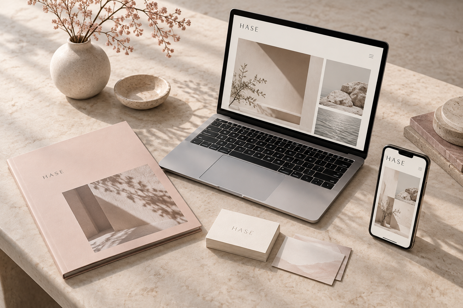 HASE stationery, website and app design concept